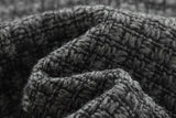 Foridol Tweed Knitted Dark Grey Blazer Coat Women Autumn Winter Gingham Short Coat Office Lady Vintage Buttons Veste