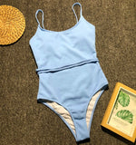 DEKA Solid One Piece Swimsuit Female Swimwear Women Cut Out Bathing Suits Summer Beach Wear Sport Swimming T Shirt Monokini