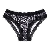 1 Pc Printed Lingerie for Women Sexy Lace Edge Wrapped Hip Underwear Halloween Themed Comfortable and Breathable Triangle Pants