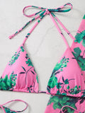 3 Pieces Printed Halter String Bikini 2026 Women & Kimono Swimwear Female Swimsuit Beachwear Bathers Bathing Swimming Swim Suit