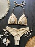Brazilian Women's Sexy Bikini Set Push-up Padded Bra Thong Two-Piece Swimwear Beachwear Bathing Suit Femme
