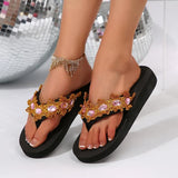 Luxury Colorful Rhinestone Flip Flops Women Fashion Weightlight Flat Slippers Woman Outdoor Non Slip Clip Toe Slides Female