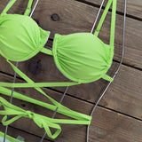2024 Sexy Pleats Bikinis Set Micro Bikini Women Halter Swimwear High Cut Swimsuit Brazilian Biquini Beachwear Bathing Suit
