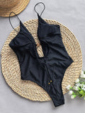 Sexy Deep V Neck Tie Dye Cut Out One Piece Swimsuit Women Swimwear Female Monokini High Leg Cut Bather Bathing Suit Swim V5843