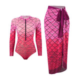 2025 New Sexy Print One Piece Swimsuit Women Swimwear Monokini Long Sleeve Bathing Suit Female Bodysuit Surfing Swim Wear Beach