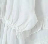 Foridol Tie Up Ruffles Lantern Sleeve White Blouse Women Spring Fashion Pelpum Top 2025 Summer O Neck Beach Casual Chic Blusa