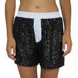 Women's Sparkly Sequined Shorts Striped Low Rise Loose Fit Short Pants Summer Daily Casual Streetwear