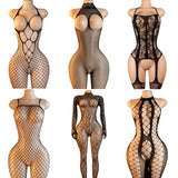 Sexy Big Loophole Open Bra BodySuits Erotic Crotchless Lingerie Women Fishnet Hollow Exposed Breast Adult Plus Size Underwear