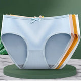 1 Pack Classic Daliy Panties Women Breathable Soft Low-waist Briefs Solid Color Ladies Comfort Underwear M-XL