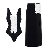 2026 New Retro One Piece Swimsuit Skirt Shoulder Strappy Swimsuit Print Floral Swimwear Women Slimming Bathing Suit Beach Wear