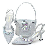 doershow African fashion Italian Shoes And Bag Sets For Evening Party With Stones gold Italian Handbags Match Bags! HF1-1