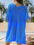 Mesh Crochet Long Beach Shirt Women Solid Cover Up Ladies Long Sleeve Hollow Out 2026 Sexy Beachwear Bathers Swim Bathing Suit