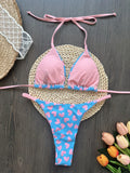 Leopard Halter Scrunch Butt Mini Micro Thong Bikini Women Swimwear Female Swimsuit Two-pieces Bikini Set Bathing Suit Swim Lady