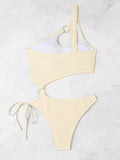 2026 One Shoulder Hollow Bodysuit One Piece Swimsuit Sexy Swimwear Women Bathing Suit Female Swimming Summer Beachwear Bodysuit