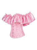 Chest corset with satin ruffled sleeves and waist-tightening palace corset at the back of the shoulder.