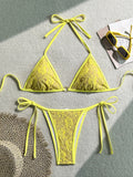 Embroidery Mesh Lace Halter Bikini Female Swimsuit Women Swimwear Two-pieces Bikini Set High Cut Bathing Suit Swim Beach Wear