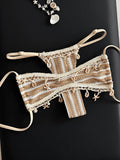 Striped Shell Mini Micro Bikini Women Swimsuit Female Thong Swimwear Two Pieces Bikini Set Bather Bathing Suit Swim Beach Wear