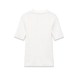 Fashion Casual Short-sleeve Collar Knit Shirt Women White Shirt Short Sleeve Button Down Casual Top For Summer Daily Wear O9JO