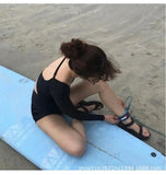 Swimsuit one-piece conservative high-waist belly-covering long-sleeved sun protection hot spring resort swimsuit