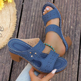Plus Size 43 Summer High Heel Sandals Women Lightweight Hollow Out Thick Heeled Sandles Woman Outdoor Open Toe Casual Sandals