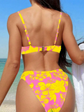 Strappy Underwire Bikinis 2025 Printed Floral Swimwear Female Sexy Swimsuit Women Bathers Bathing Swimming Swim Suit Beachwear