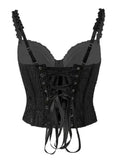 Sexy Lace Underwire Diamond Fishbone Crop Top Hot Girl Slim Fit Tank Top Women Top Deep V Suspenders Sleeveless Fashion J5O9