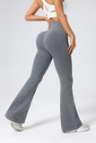 Seamless High-Waisted Flare Pants Autumn Winter Women Trousers Yoga Clothes Stretchy GYM Flare Leg Tummy Control Slim-Fit Pants