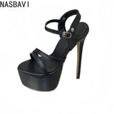 Summer New Style Fashion Sexy Lace Detachable High-heeled Sandals Pole Dance Hollow Out Sandal Boots Lady Banquet Party Shoe