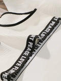 Women's High Waist Panties  Letter Elastic Waistband Soft Ribbed Fabric Comfortable Briefs for Daily Wear women bra K2809