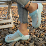 Jelly Color Platform Clogs Sandals Women 2026 Summer Thick Bottom Non Slip Beach Sandles Woman Breathable Slip On Garden Shoes