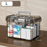 Home Multi-Layer Medicine Organizer Transparent Large Capacity Storage Box with Tray Waterproof Plastic Storage Container