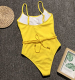DEKA Solid One Piece Swimsuit Female Swimwear Women Cut Out Bathing Suits Summer Beach Wear Sport Swimming T Shirt Monokini