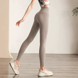 Women's High-Waist Yoga Exercise Pants Tight Fitting High Elasticity Gauntlet Line Nude Feeling Hip Lifting Gym Trousers