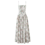 Summer Spring Floral Printed Women's Dress Elegant Retro Boho Party Dresses Elegant Vinatge A-line Maxi Vestidos 2025 New In