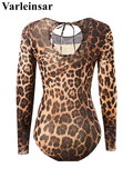 S - XXL 2026 Leopard With Skirt Long Sleeve One Piece Swimsuit Women Swimwear Female High Cut Leg Bather Bathing Suit Swim V7352
