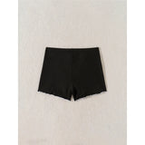 XS - L Bow Mini Shorts Ribbed Bikini Bottom Swim Brief Women Swimwear Female Bather Brazilian Tanga Panties Underwear V6538