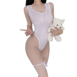 Sexy Cow Print Lingerie Set - Cute & Playful One-Piece Bodysuit, Tight Fitted Pajamas for Bedroom Role Play