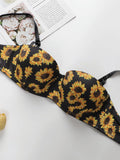 Women's Push Up Bra With Steel Rim Lingerie With Printed Pattern Sexy Lingerie Women's Daily Bra A3163