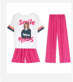 2026 Summer Pajamas Ladies Cartoon Set Sweet Home Clothes Set Three-Piece Set Can Be Passed Out