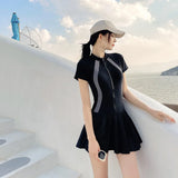 One Piece Swimsuit Skirt Style Plus Size Slimming and Belly Covering Style Hot Spring Bikini Swimsuit for Women