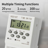 TNCE 30A Timer 220V, time control switch module, set to seconds, 32 groups of timer on and off light, for water pump timer