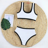 2026 New With Button Mid Waist Bikini Female Swimsuit Women Swimwear Two-Pieces Bikini Set Padded Bather Bathing Suit Swim V8315