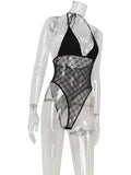 Ahagaga Sexy Club Women's Bodysuits Solid See Through Skinny Camisole Blackless Slim Fit V-Neck Mesh Sleeveless Streetwear Tops