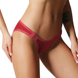 Sexy Mesh Sheer Lingerie For Women Double Buckle Low Waisted Womens Underwear Solid Seamless Plus Size Panties Female Briefs