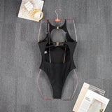 Push Up Women One Piece Swimsuits 2026 New Black Female Swimwewar High Cut Brazilian Biquini Halter Swimming Suits Beachwear