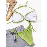 Sexy Ruffled Frilled Pleated Ruched Bikini Women Swimwear Female Swimsuit Two-pieces Bikini Set Bather Bathing Suit Swim V3239