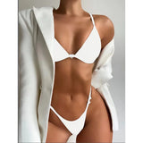 New Sexy Thong Tiny Mini Bikini Female Swimsuit Women Swimwear Two-pieces Bikini Set Padded Bather Bathing Suit Swim Lady V3063