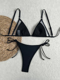 Sexy Mesh Sheer Bikini Female Swimsuit Women Swimwear High Leg Cut Strappy Bather Bathing Suit Swim Two-pieces Bikini set K8070