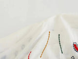 Foridol Marine Organism Embroidery Batwing Sleeve Summer Spring Maxi Skirt Set Cotton White Tassle Dress Set Outfits Button Suit