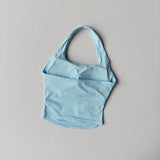 Women's Yoga Sports Vest Threaded Temperament Hanging Neck Exposed Back Suspender One-Piece Chest Cushion Fitness Top